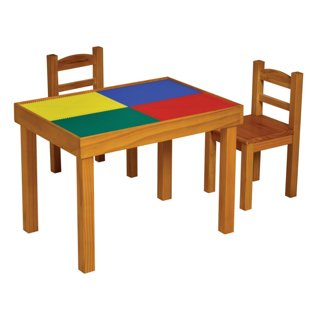 Liberty House Toys Multipurpose Whiteboard Blackboard Lego Top Wooden Table Chairs Set