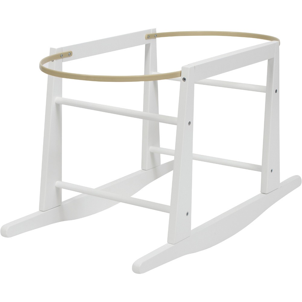 white rocking moses basket stand