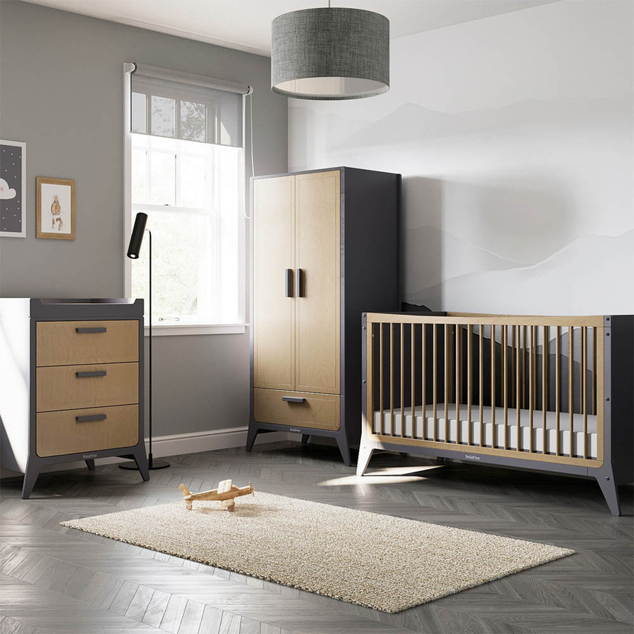 Light grey nursery outlet furniture sets