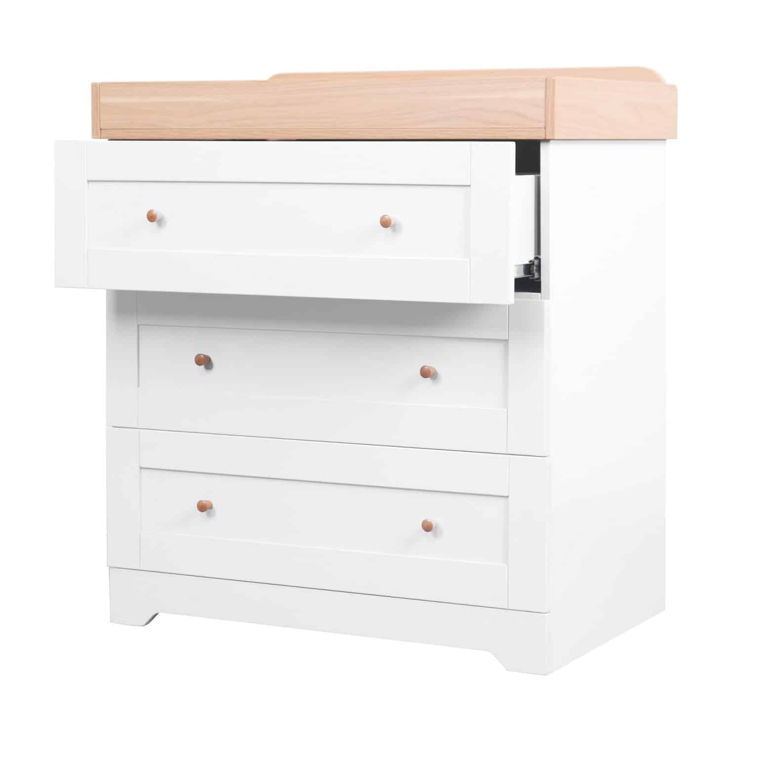 Tutti Bambini Napoli Changing Unit/Dresser - White/Oak - Smart Kid Store