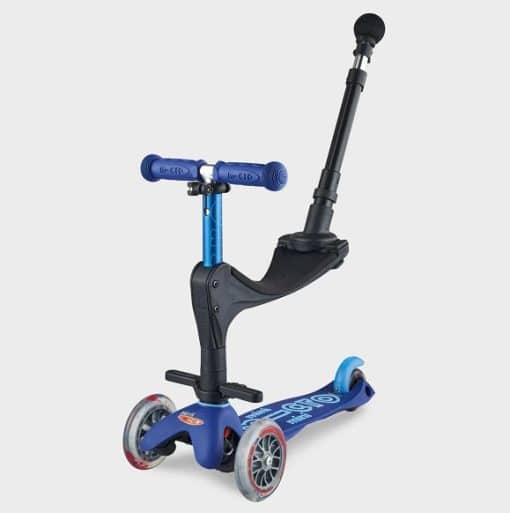 Micro Scooters 3 in 1 Deluxe Plus Scooter (with Push handle) - Blue