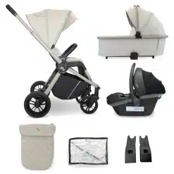 My Babiie 3-in-1 Travel System with i-Size Car Seat - Ivory