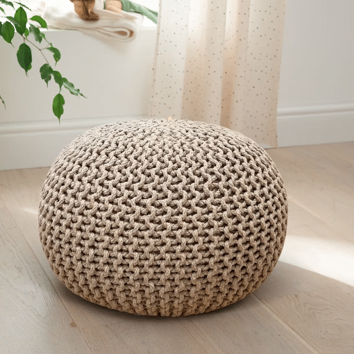 knitted pouffe stone 4